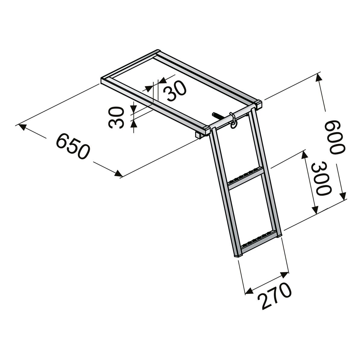 Boarding ladder, zinc-plated